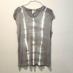 XCVI Womans top Gray Tie Dye Cap Sleeve Top Sz Medium